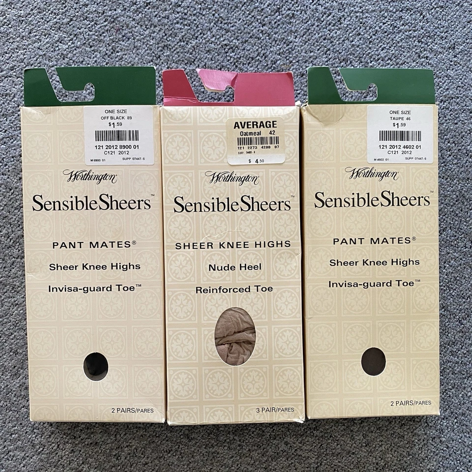 De colección Worthington Sensible Transparente Hasta la Rodilla Avena Negro Taupe 7 Pares Foto 1 de 4