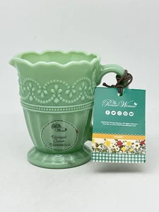 Pioneer Woman Timeless Beauty Jade Glass Creamer Green - Picture 1 of 15