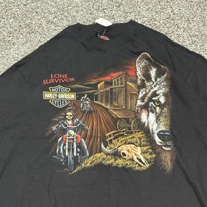 NOS Vintage 1996 Harley Davidson Lone Survivor Single Stitch Tee Liberty Mens XL - Picture 1 of 6