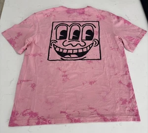 Keith Haring by H&M Pink Tie-Dye Cotton Relaxed Fit T-Shirt size M - Picture 1 of 9