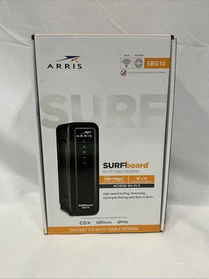 ARRIS SURFboard SBG10, DOCSIS 3.0 16 x 4 Gigabit Cable Modem & AC1600 - Image 1 of 3
