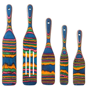 Pakkawood Spurtle Set, 5 Pcs Pakkawood Kitchen Utensils, Wooden Spoons for Co... - Picture 1 of 6