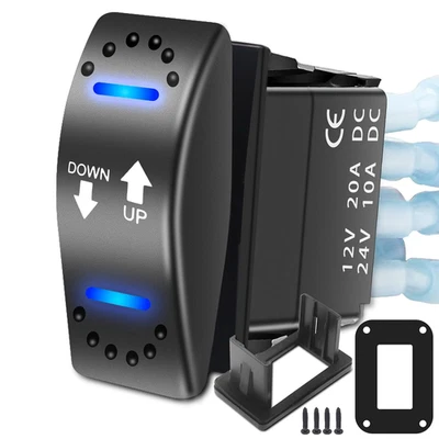 Interruptor basculante momentáneo de inversión de polaridad de motor LAS2 DPDT 20A 12V DC con Pigta Foto 1 de 4