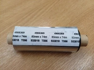 Thermal Transfer  Ribbon 83mm x 74 mtr Black Wax Eltron 2242 / Zebra - Afbeelding 1 van 2