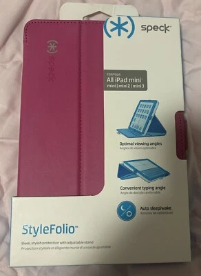 Speck StyleFolio Case for iPad Mini/2/3 - Fuchsia Pink/Nickel Grey New - Image 1 of 4