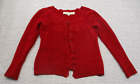 Bette Paige Cropped Long Sleeve Knit Bright Red Cardigan Sz Medium