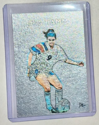 Tarjeta coleccionable Mia Hamm platinada limitada firmada por artista "Team USA" 1/1 Foto 1 de 2