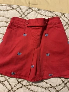 Lands' End Skort Red with Blue Whales Girls Size 6 - Picture 1 of 7
