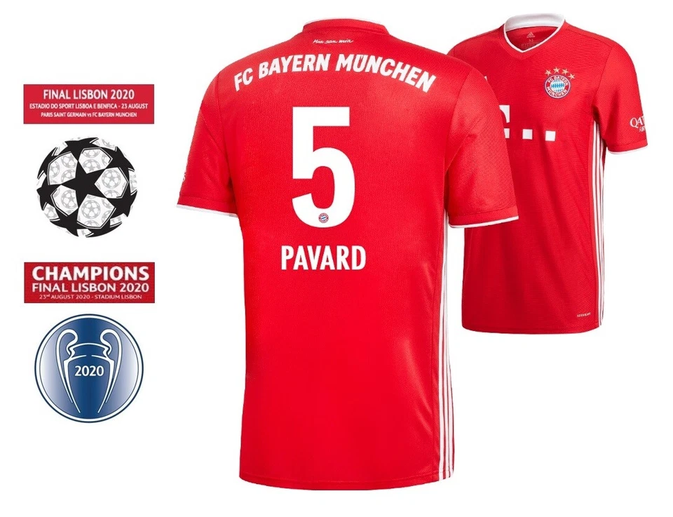 Trikot Adidas FC Bayern Finale Lisbon 2020 CHAMPIONS Lissabon Details I Pavard - Bild 1 von 4