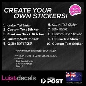 2x Custom Personalised Name Lettering Car/Van/Window Shop Decals Stickers 300mm - Picture 1 of 3