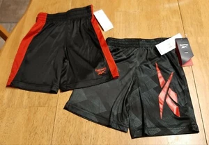 NWT REEBOK 2 pc Black & Red Polyester Athletic Pull on SHORTS Boy size 4 $36 - Picture 1 of 2