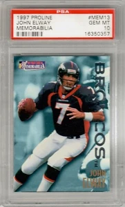 1997 Proline #MEM13 JOHN ELWAY PSA 10 Memorabilia POP 1 - 1/1 - Picture 1 of 2