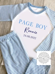 BOYS PERSONALISED PAGE BOY PYJAMAS, Wedding Gift PJs, page boy gift - Picture 1 of 1