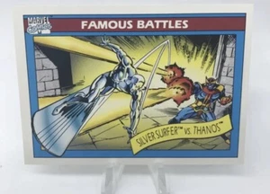 #116 SILVER SURFER vs THANOS 1990 Impel Marvel Universe FAMOUS BATTLES - Picture 1 of 2