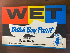 Letrero de cartón Dutch Boy Wet Pain 1959 sin usar R.A. Koch 69 Denver Street nuevo de Lote Antiguo - Imagen 1 de 1