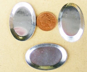 3 Large Oval Metal Tin Baking Trays Tumdee 1:12 Scale Dolls House Miniature L - Picture 1 of 7