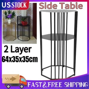 2 Tier Modern Nightstand Side Sofa End Coffee Table Storage Shelf Home Furniture - Picture 1 of 12