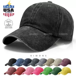 Gorra de béisbol estilo polo liso liso teñido lavado algodón sombrero papá ajustable - Imagen 1 de 35