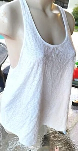 Victorias Secret tank top Rare Vintage M L long White Burnout Leopard Loose  - Picture 1 of 5