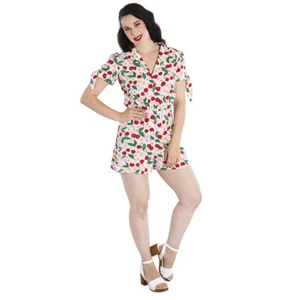 Hell Bunny Rockabilly Vintage Retro Playsuit Jumpsuit - Simona Kirschen - Bild 1 von 24