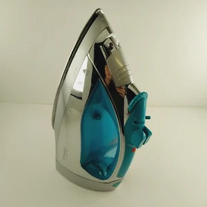 Sunbeam Steam Master Iron Retractable Cord Tested Works 1400 W Blue Chrome - Picture 1 of 8