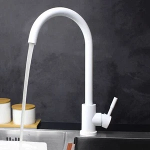 Miscelatore rubinetto monocomando per lavabo cucina canna alta bianco 79830 - Foto 1 di 2