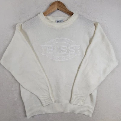  Sudadera Boss International Sport Clásica Cuello Redondo Para Hombre Talla Grande Blanca  Foto 1 de 4