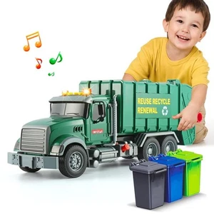 15" Garbage Truck Toy,Dump Friction Powered Waste Management Recycling Trash ... - Picture 1 of 7