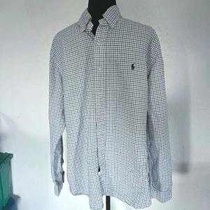 Ralph Lauren Blue Label Mens Shirt Blue Checkered XL Long Sleeve Button Down - Picture 1 of 4