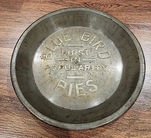 Vintage Blue Bird First in Popularity Pie Pan Metal Round Tin Pan - Picture 1 of 3