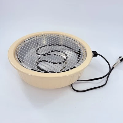 Rival Crock Grill Smokeless Round Vintage Indoor Electric | White | TESTED WORKS - Image 1 of 4