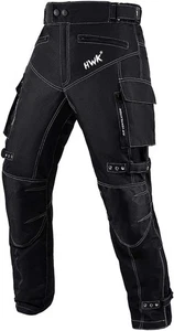 HWK Motorcycle Pants for Men & Women with Cordura Fabric, 32W x 34L - Black - Picture 1 of 5