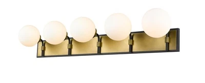 Z-Lite 477-5V Parsons 5 Light 42"W Bathroom Vanity Light - Matte Black / Olde - Image 1 of 4