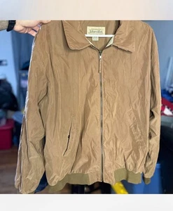 St John's Bay Bomber Jacket Brown Chore Men's XL Zip Pockets Full Zip Barn - Picture 1 of 9
