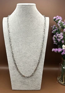 Collar Ann Taylor 40" largo tono plata - Imagen 1 de 2