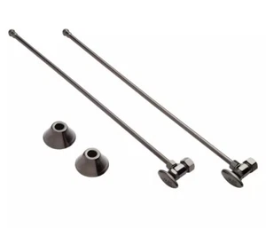 Signature Hardware 5/8x3/8" Compression Bathroom Sink Supply Kit Gun Metal - Picture 1 of 1