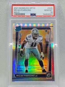 🔥2021 Donruss Optic Micah Parsons RC Holo Silver Prizm Rookie PSA 10 Gem Mint🔥