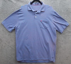 polo uomo johnnie-O golf XL blu bianca rossa a righe tasca logo preppy gentry - Foto 1 di 6