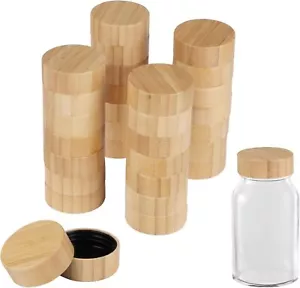 28 Pcs 1.85''D Bamboo Jar Lids, Natural Bamboo Lids for 4 oz and 6 oz Spice J... - Picture 1 of 3