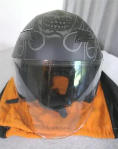 Genuine Harley Skull & Flames HD-M01 Double Visors Helmet Large 59-60 cm w Bag - Foto 1 di 24