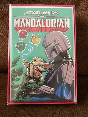 Star Wars MANDALORIAN EL NIÑO Tarjetas de Navidad Paquete de 12 Saludos Americanos NUEVO Foto 1 de 2