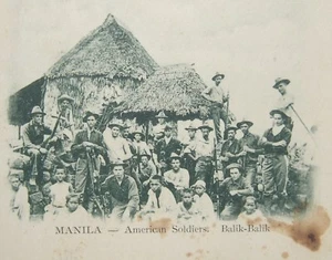 1898 MANILA SPANISH-AMERICAN WAR SOLDIERS PRIVATE MAILING CARD POSTCARD BALIK - Picture 1 of 6