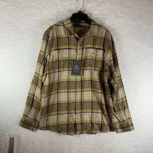 Alpine Design Flannel Shirt Men's Medium Brown Plaid Cotton Long Sleeve 7018 - Picture 1 of 8