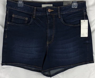 Pantalones Cortos Vaqueros BP by Nordstrom Junior Talla 31 Tiro Alto Elastizados Bolsillos Lavados Oscuros Foto 1 de 4