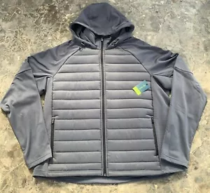 Tek Gear Jacket Coat Mens Size XXL Hawk Gray Lightweight Puffer Lined Hooded NEW - Picture 1 of 11