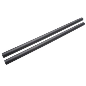 2 Piece 14mm x 12mm x 500mm Round Hollow Rod Twill Matte Real Carbon Fiber Tubes - Picture 1 of 7