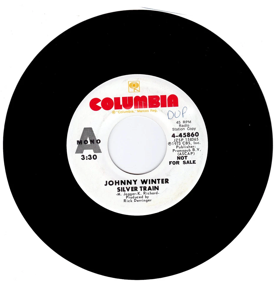 Johnny Winter. Silver Train / Rock & Roll 45rpm record on Columbia Foto 1 de 1