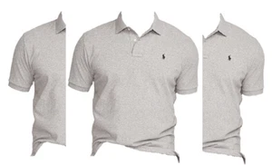 $90 Polo Ralph Lauren Men's Classic-Fit Short Sleeve Mesh Polo, Gray, Size L. - Picture 1 of 1