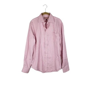 Thomas Pink Traveller Slim Fit Hemd Rosa Weiß Streifen Langarm Herren 15,5 - Bild 1 von 8