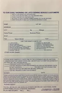 Drop Off Envelope for Auto Service 6 x 9 - 500 Qty. EBE-7170-SL (R42) - Picture 1 of 3
